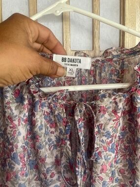 BB DAKOTA Steve Madden XL Maxi Ditsy Dress Pastel Floral Tiered Cottage Peasant